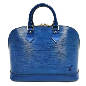 Louis Vuitton Blue ALma Epi Leather Handbag Authentic In Excellent Condition